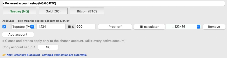 EQ Autopilot - per-asset accounts