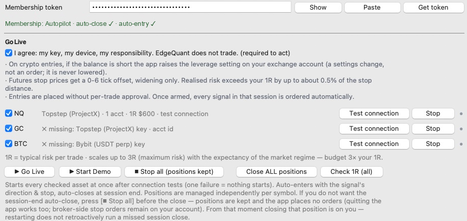 The EQ Autopilot app - Go Live